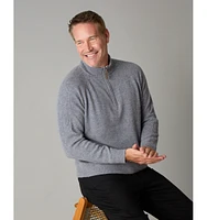 LuxLined Men's Itch-Free Men s Cashmere Quarter-Zip Sweater with Soft Inner Lining