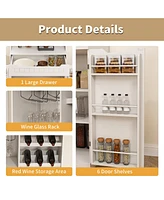 Streamdale Furniture White Buffet Cabinet with Hutch