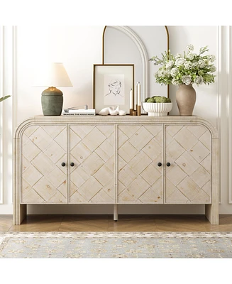 Streamdale Furniture Woven Wood Slat Door Sideboard