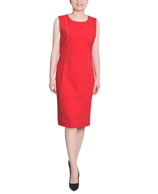 Ny Collection Women's Sleeveless Stud Front Dress