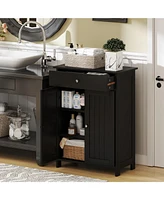 Volenca Bathroom Floor Cabinet Freestanding Storage Organizer with 2 Doors