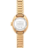Coach Women's Sammy Gold Tone Stainless Steel Bracelet Stretch Watch, 22.5mm