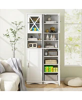 Volenca 67 Inch Tall Bathroom Cabinet Freestanding Storage Cabinet with 5 Adjustable Shelves