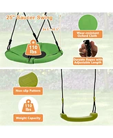 Mecale 7-in-1 Stable A-shaped Outdoor Swing Set for Backyard