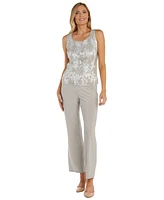R & M Richards Petite Metallic Swing Jacket, Tank and Pants 3-Pc. Set