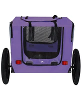Heavy Duty Pet Bike Trailer - All-Terrain Wheels - Purple