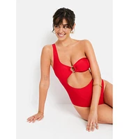Lscn by Lascana Women's One Shoulder Piece Swimsuit cup sizing