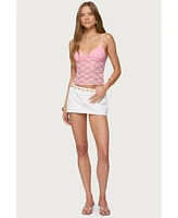 Edikted Women's Eira Sheer Lace Tank Top