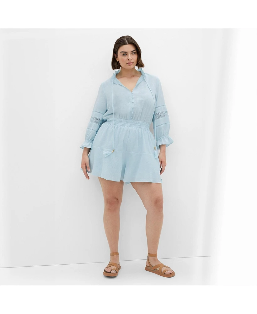 City Chic Plus Faye Playsuit