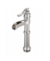 Greenspring Waterfall Single Hole Single-Handle Vessel Bathroom Faucet With Supply Line in Brushed Nickel