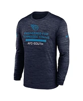 Nike Men's Navy Tennessee Titans Sideline Velocity Performance Long Sleeve T-Shirt