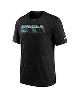 Nike Men's Heather Black Philadelphia Eagles Long Pass Tri-Blend T-Shirt