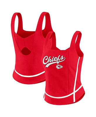 Wear by Erin Andrews Women's Red Kansas City Chiefs Square Neck Tank Top