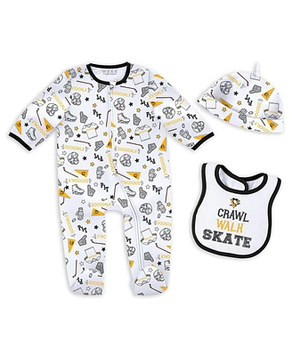 Wear by Erin Andrews Baby Boys and Girls Pittsburgh Penguins Sleep Play Sleeper with Bib Set