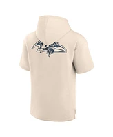 Fanatics Men's Cream Baltimore Ravens Elements Future Ground Lettering Short Sleeve Pullover Hoodie