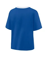 Fanatics Women's Royal/Graphite Los Angeles Dodgers Oversized Race to Win V-Neck T-Shirt