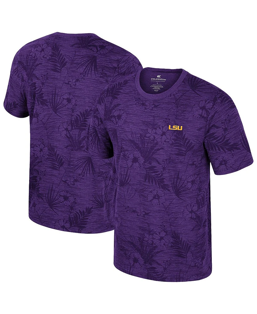 Colosseum Men's Purple Lsu Tigers Floral Printed T-Shirt