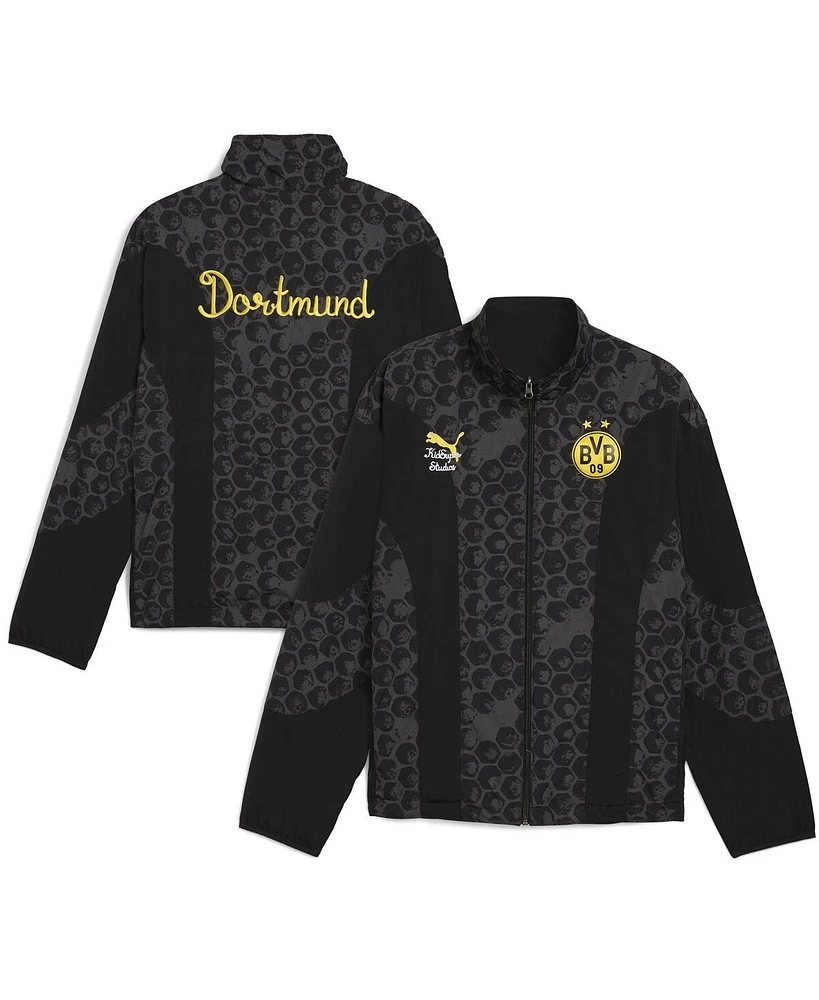 Puma x KidSuper Men's Black Borussia Dortmund 2025 Fifa Club World Cup Reversible Full-Zip Jacket