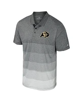 Colosseum Men's Gray Colorado Buffaloes Striped Mesh Polo Shirt