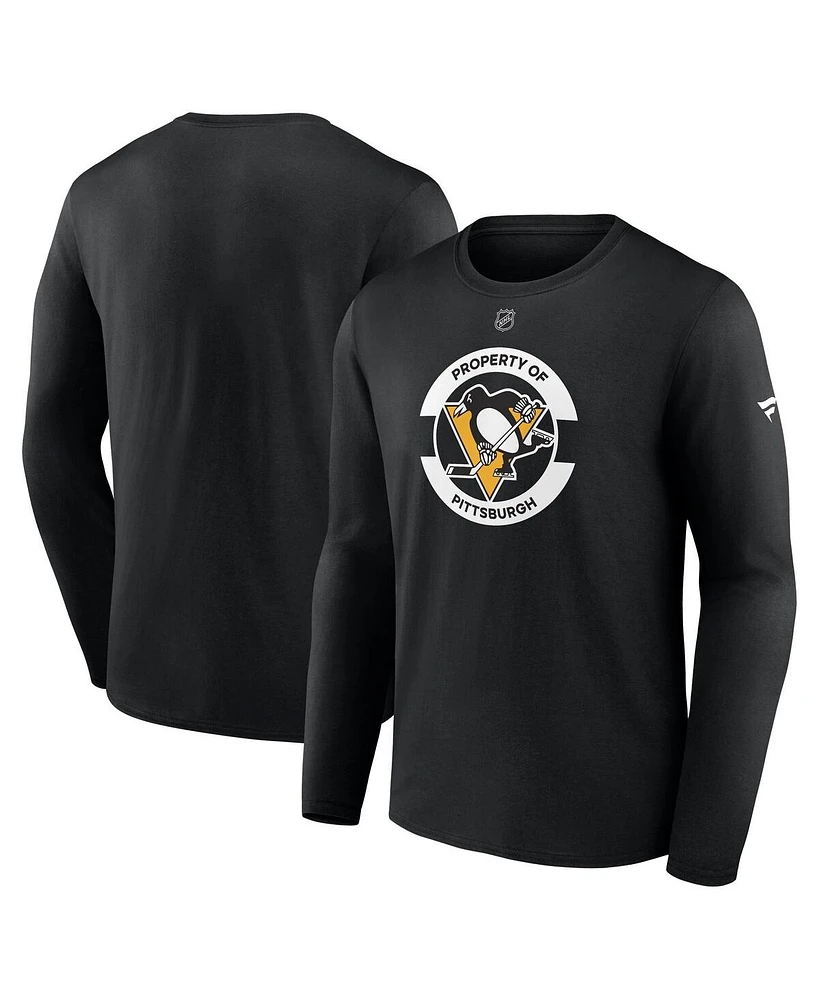 Fanatics Men's Black Pittsburgh Penguins Authentic Pro Core Secondary Long Sleeve T-Shirt