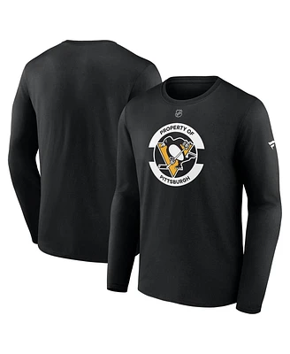 Fanatics Men's Black Pittsburgh Penguins Authentic Pro Core Secondary Long Sleeve T-Shirt