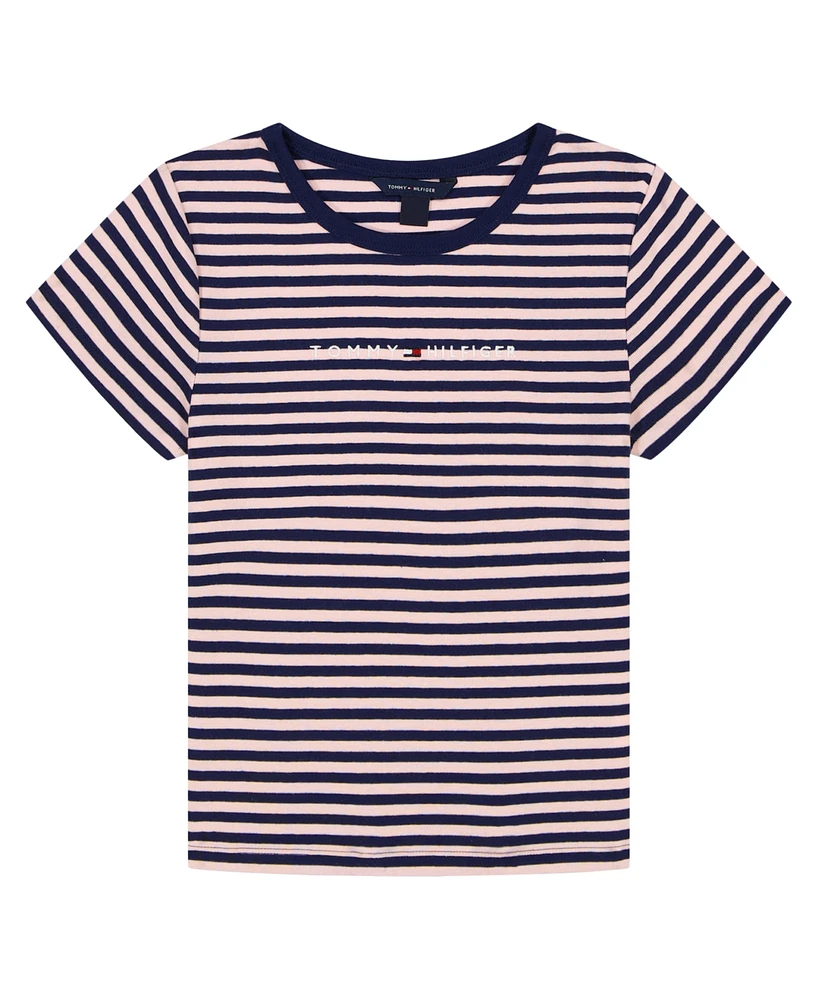 Tommy Hilfiger Big Girls Feeder Stripe Rib Short Sleeve T-Shirt