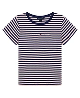Tommy Hilfiger Big Girls Feeder Stripe Rib Short Sleeve T-Shirt