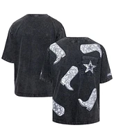 Gameday Couture Women's Gray Dallas Cowboys Cheerleaders Sequin Boots Oversized T-Shirt