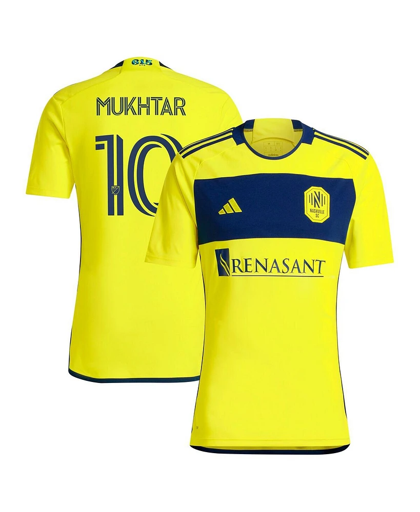 Adidas Men's Hany Mukhtar Yellow Nashville Sc 2024 The 615 Kit Replica Player Jersey