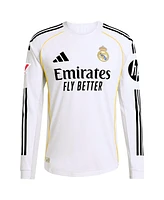 Adidas Men's Vini Jr. White Real Madrid 2025/26 Home Authentic Long Sleeve Jersey