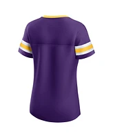 Fanatics Women's Purple Minnesota Vikings Bling Athena Jersey Style Lace-up T-Shirt