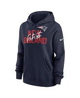 Nike Women's Navy New England Patriots Wordmark Club Fleece Pullover Hoodie
