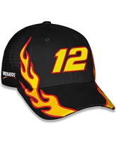 Checkered Flag Sports Men's and Women's Black Ryan Blaney Menards Flame Trucker Adjustable Hat