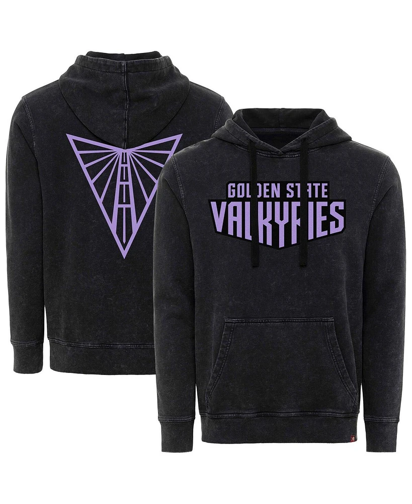 Sportiqe Men's and Women's Eclipse Black Golden State Valkyries Rock Roll Collection Jimi Mineral Wash Pullover Hoodie