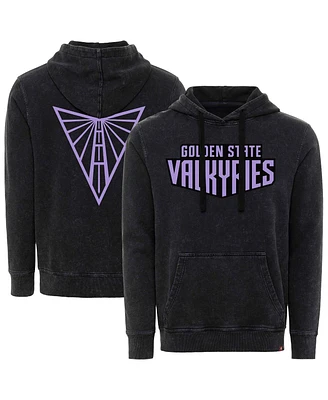 Sportiqe Men's and Women's Eclipse Black Golden State Valkyries Rock Roll Collection Jimi Mineral Wash Pullover Hoodie