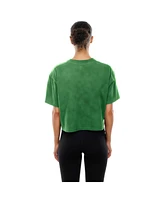 New Era Women's Kelly Green Philadelphia Eagles Cropped Boxy Sport Classics Mineral Wash T-Shirt