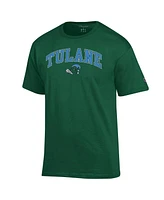 Champion Men's Green Tulane Green Wave Arch Over Logo T-Shirt