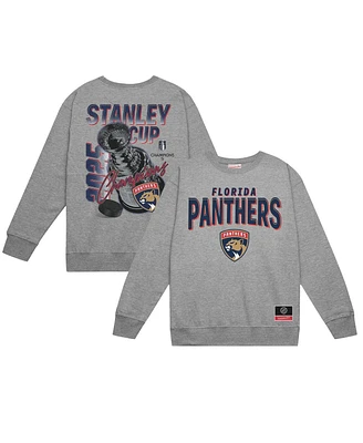 Mitchell & Ness Men's Heather Gray Florida Panthers 2025 Stanley Cup Champions Pullover Sweatshirt