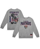 Mitchell & Ness Men's Heather Gray Florida Panthers 2025 Stanley Cup Champions Pullover Sweatshirt