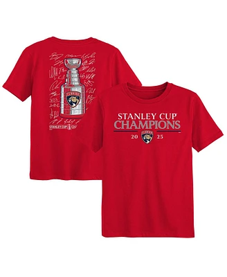Fanatics Preschool Red Florida Panthers 2025 Stanley Cup Champions Signature Roster T-Shirt