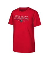 Fanatics Big Boys and Girls Red Florida Panthers 2025 Stanley Cup Champions Signature Roster T-Shirt