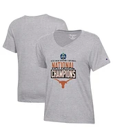 Champion Women's Gray Texas Longhorns 2025 Ncaa Softball College World Series Champions Locker Room V-Neck T-Shirt