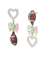 Betsey Johnson Faux Stone Kick Off Football Mismatch Earrings