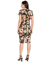 R & M Richards Women's Floral-Print Short-Sleeve Dress