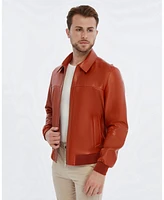 Furniq Uk Men's Leather Bomber Jacket, Created for Macy's