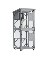 Large Outdoor Cat House on Wheels