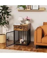 Dog Crate Furniture with Drawer