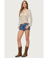 Edikted Women's Kalley Off Shoulder Crochet Top