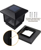 2-Pack Waterproof Flame Solar Post Lights
