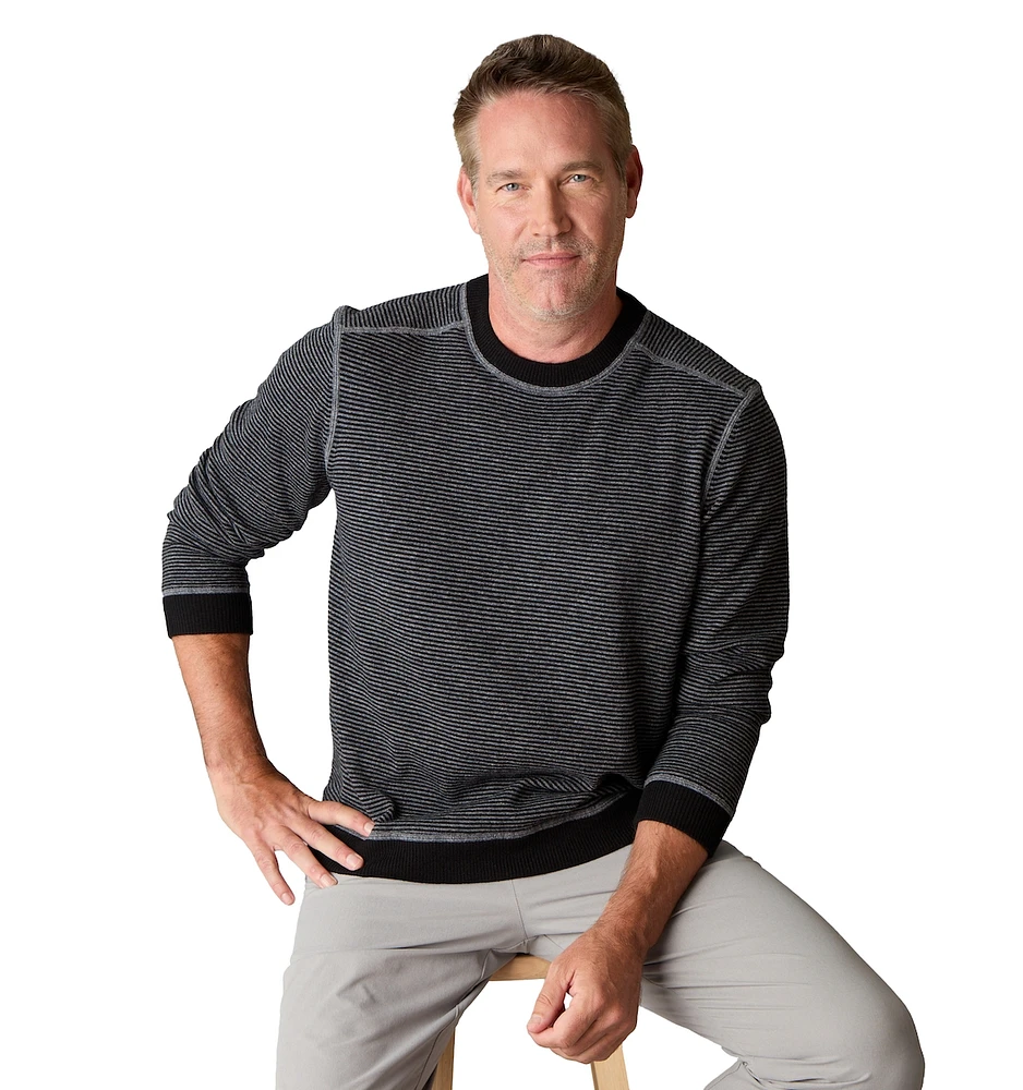 LuxLined Men's Itch-Free Men s Merino Wool Crewneck Sweater with Soft Inner Lining